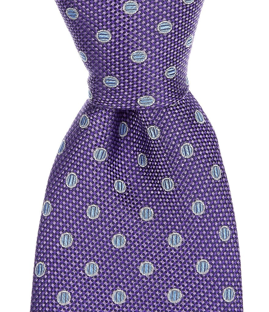 Roundtree & Yorke Big & Tall Carlisle Stripe Traditional 3 3/8#double; Silk Tie