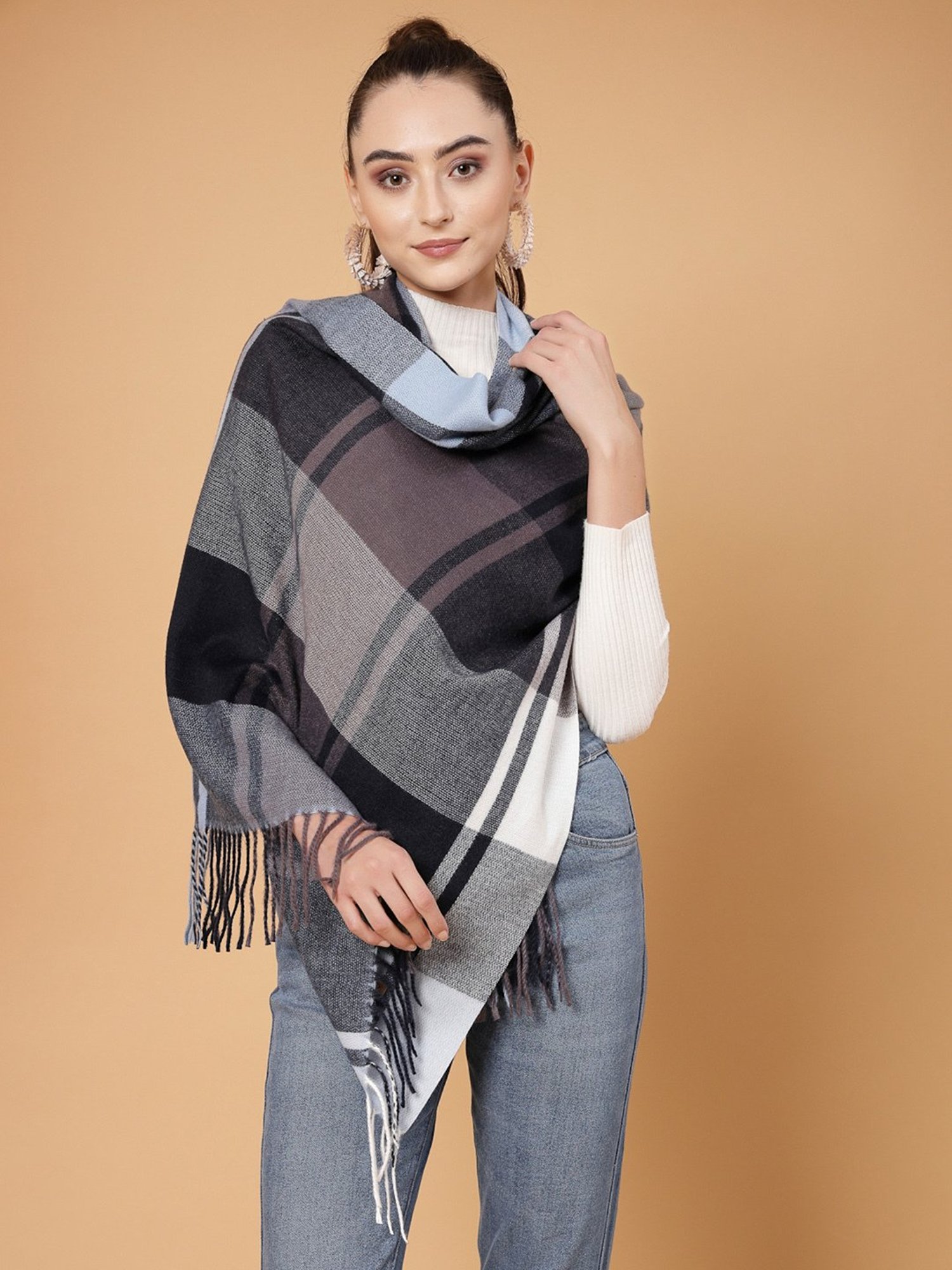 Mafadeny Blue Checks Stole