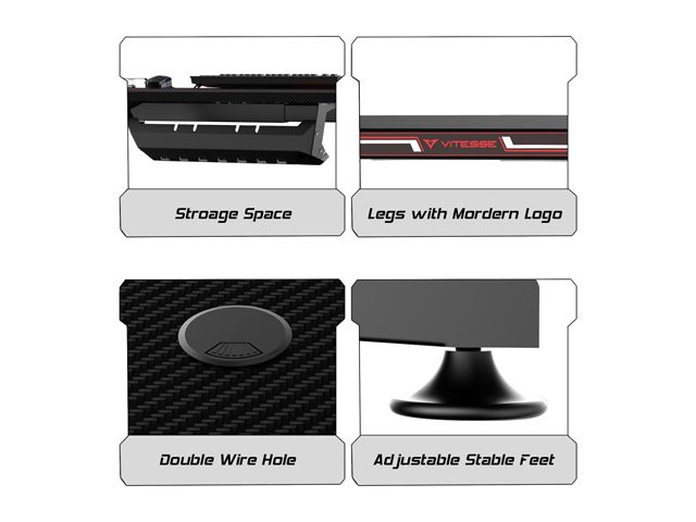 RESPAWN 3000 Gaming Computer Desk - Ergonomic Height Adjustable Gaming Desk, in Blue (RSP-3000-BLU)