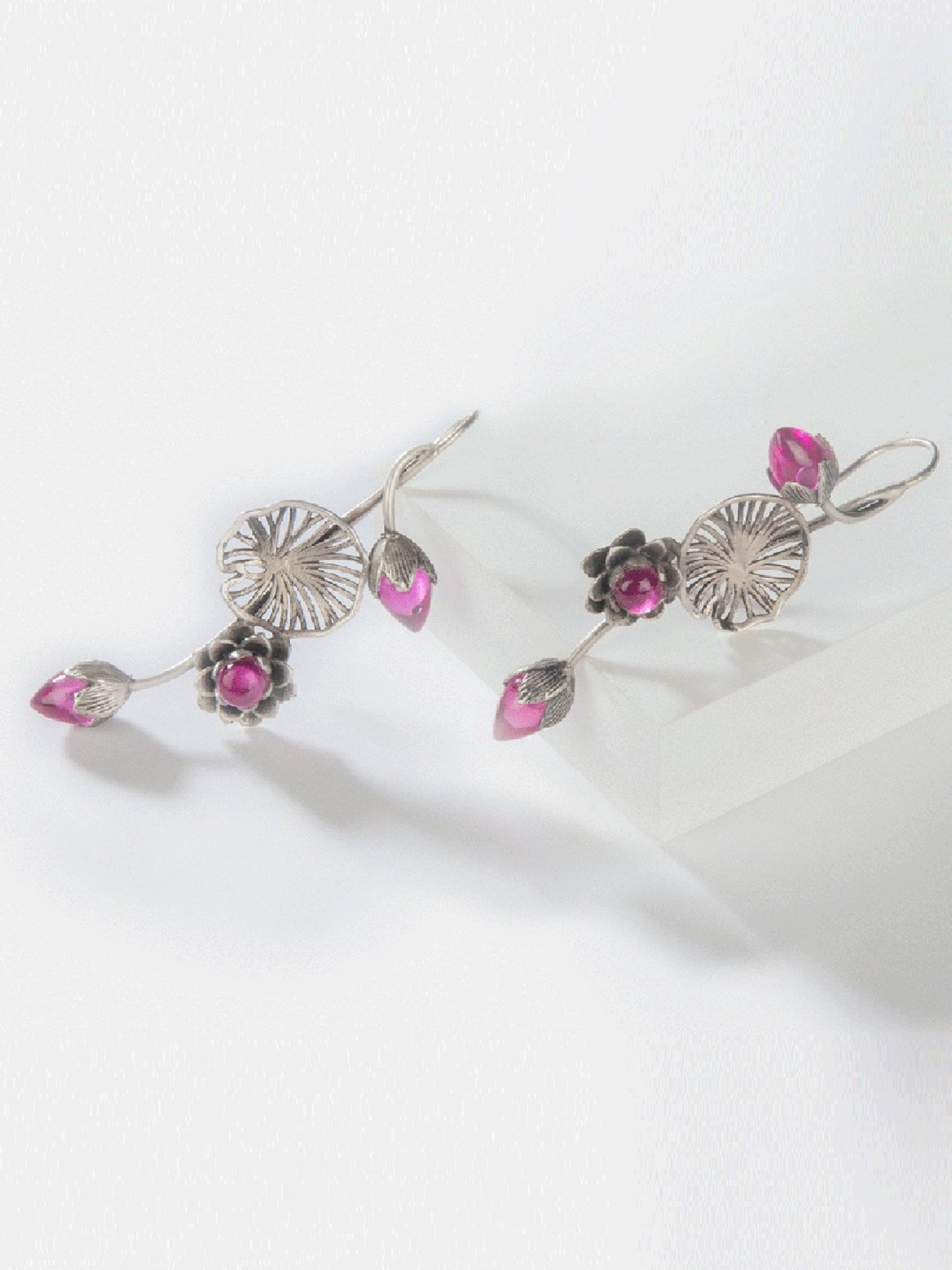 Clara 92.5 Sterling Silver Lily Earrings for Women