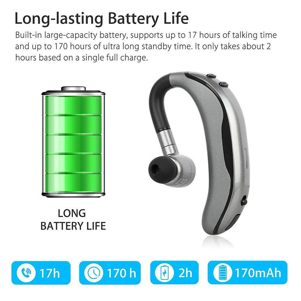 Bluetooth  Headset Wireless Earpiece Hands-Free Calling With Clear Voice Earbuds
