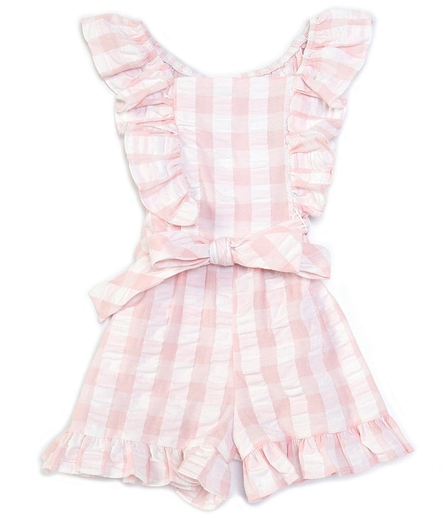 Rare Editions Little Girls 4-6X Printed Chiffon Jumpsuit & Denim Vest Set