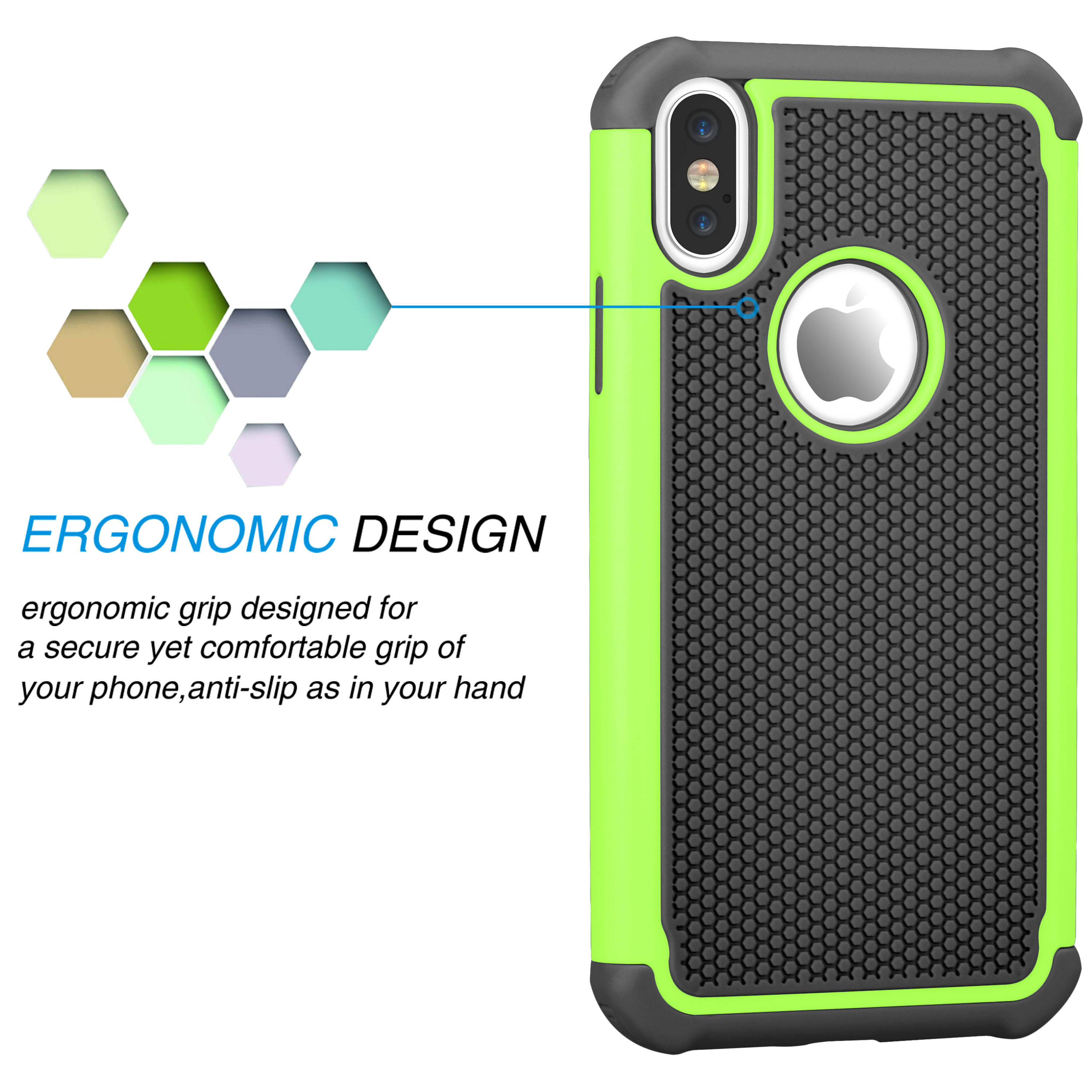 iPhone X Case, iPhone X Cute Case, Tekcoo [Tmajor] Shock Absorbing [Turquoise] Rubber Silicone & Plastic Scratch Resistant Bumper Grip Rugged Hard Cases Cover for Apple iPhone X (5.8 inch)