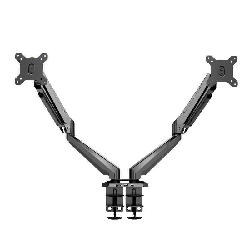 MegaMounts Fully Adjustable Tilt and Swivel Articulating Double Arm Monitor Desk Mount