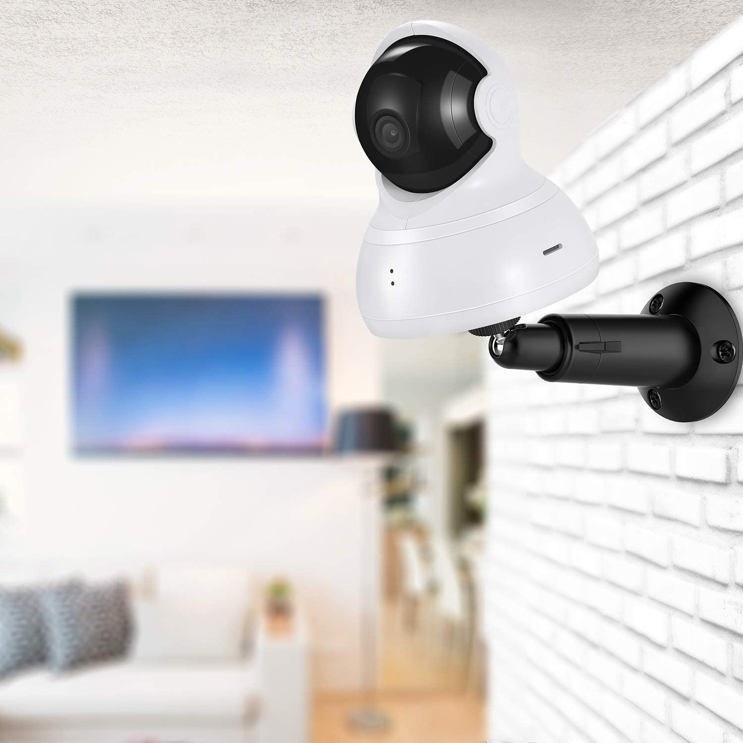 Wall Mount for YI Dome Camera and YI Cloud Home Camera, 360 Degree Adjustable Security Bracket Holder for YI Cam (Camera Not Included) (Black)