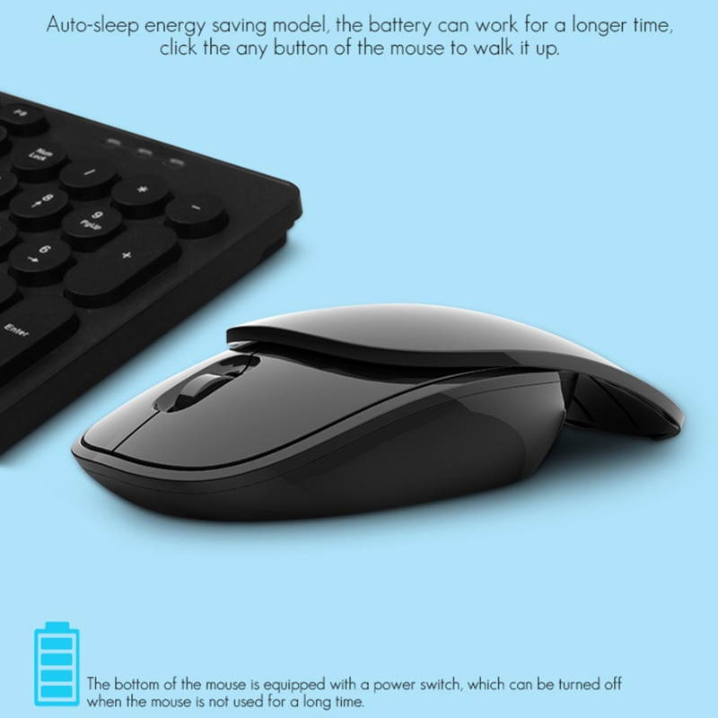 IMICE E-1100 Computer Mouse Power Saving Fashionable Computer Accessory Wireless Connection Office Mouse for Laptop