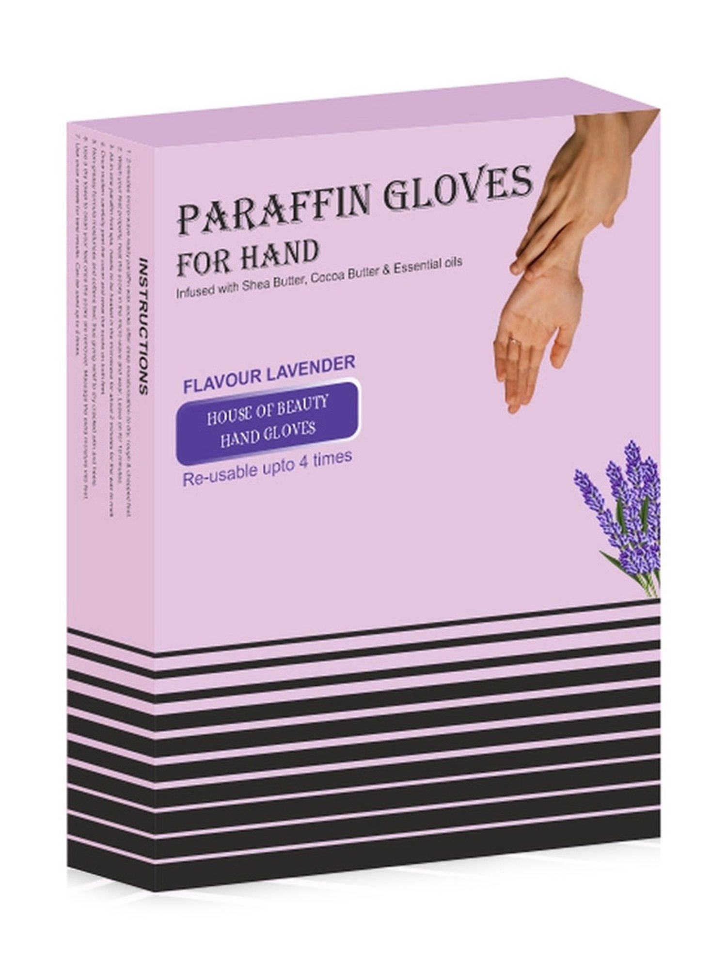 House of Beauty Lavender Paraffin Hand Gloves - 1 Pair - 4 Times Reusable - 225 gm