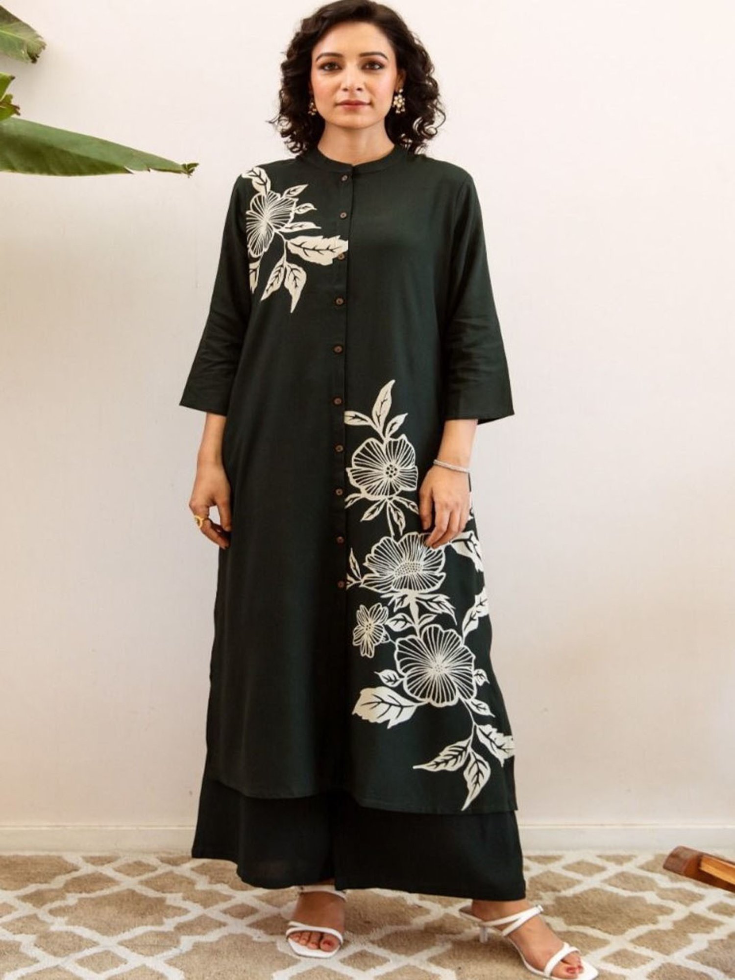 Autumnlane Jagdeep Jade Printed Kurta Pant Set