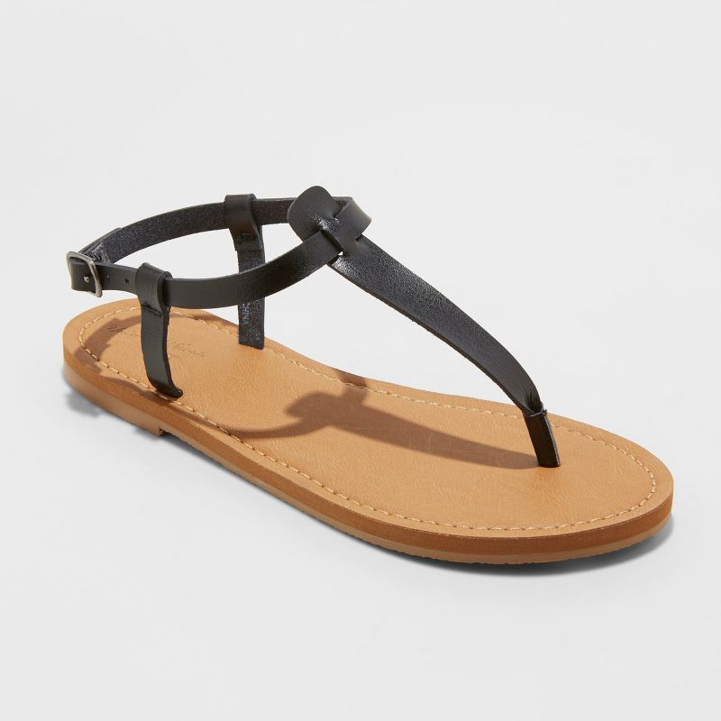 Women's Hartley T Strap Thong Sandals - Universal Thread™ Black 9
