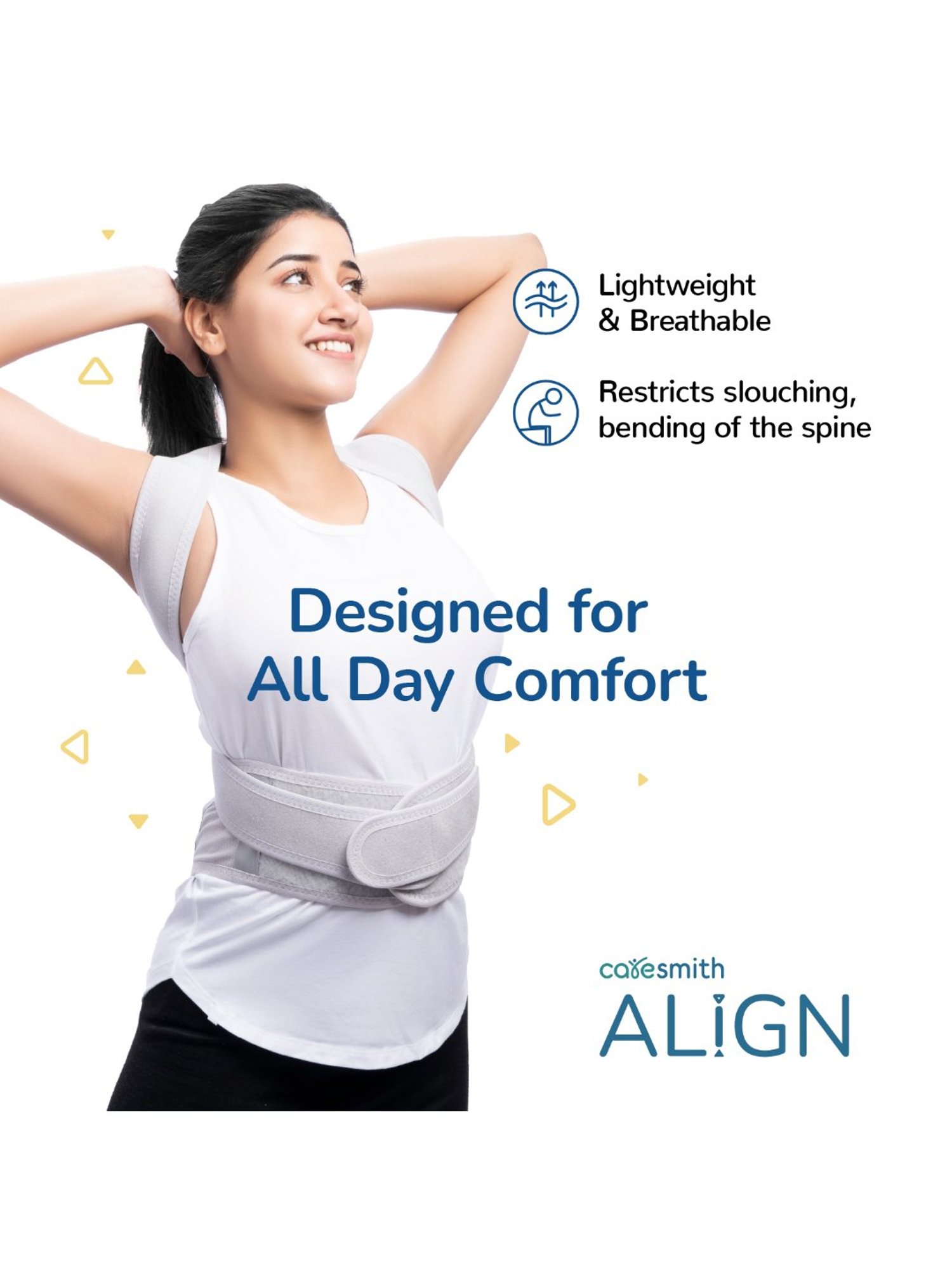 Caresmith Align Back Posture Corrector Specially Designed For Men & Women (Size 1)