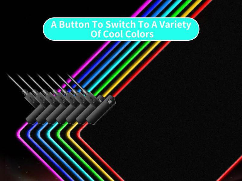Litidol Large Size RGB Gaming Mouse Pad-Led Mouse Pad With Soft Non-Slip Rubber Base Thick Fabric Surface For Computer Keyboard And Mouse Pad Suitable For Macbook, Pc, Laptop, Desk