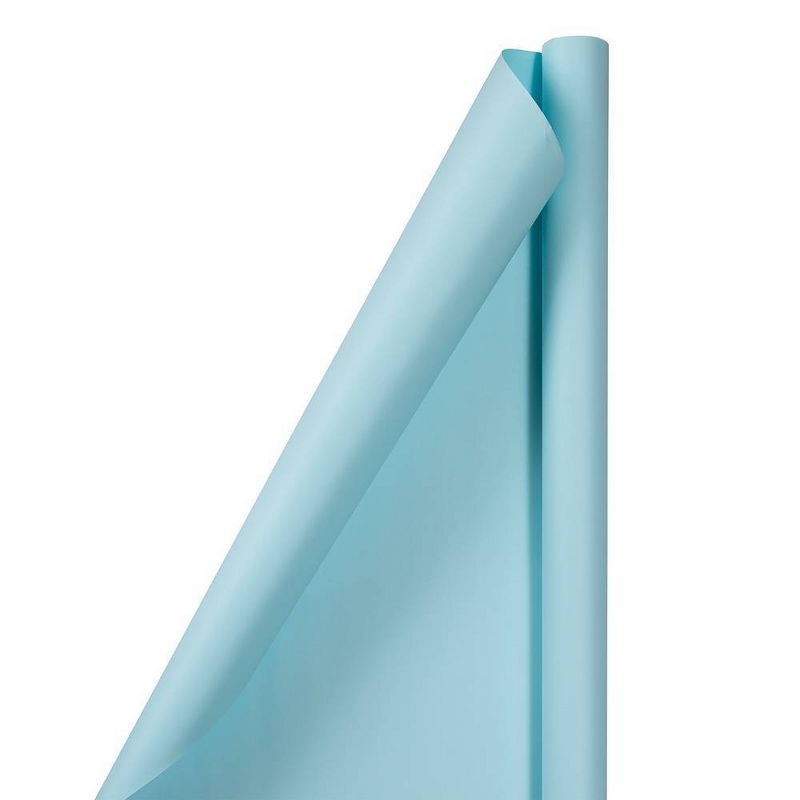 JAM PAPER Blue Matte Gift Wrapping Paper Rolls - 2 packs of 25 Sq. Ft.