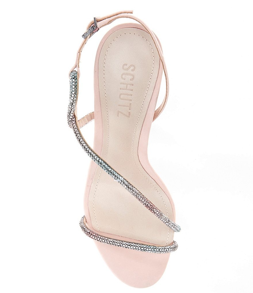 Schutz Gaela Ombre Crystal Embellished Dress Sandals