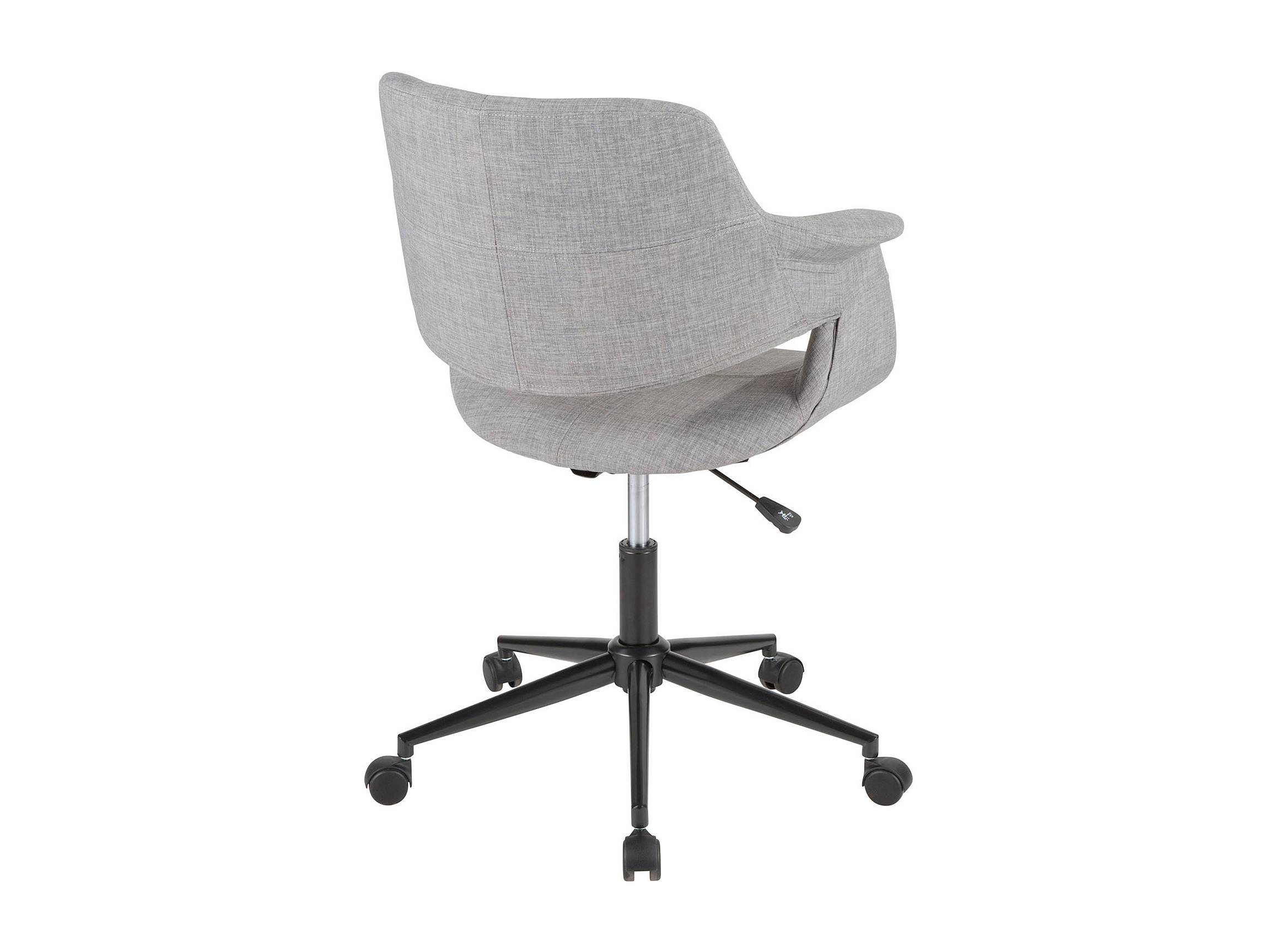 Vintage Flair Mid-Century Modern Office Chair in Grey with Black Metal Base by LumiSource