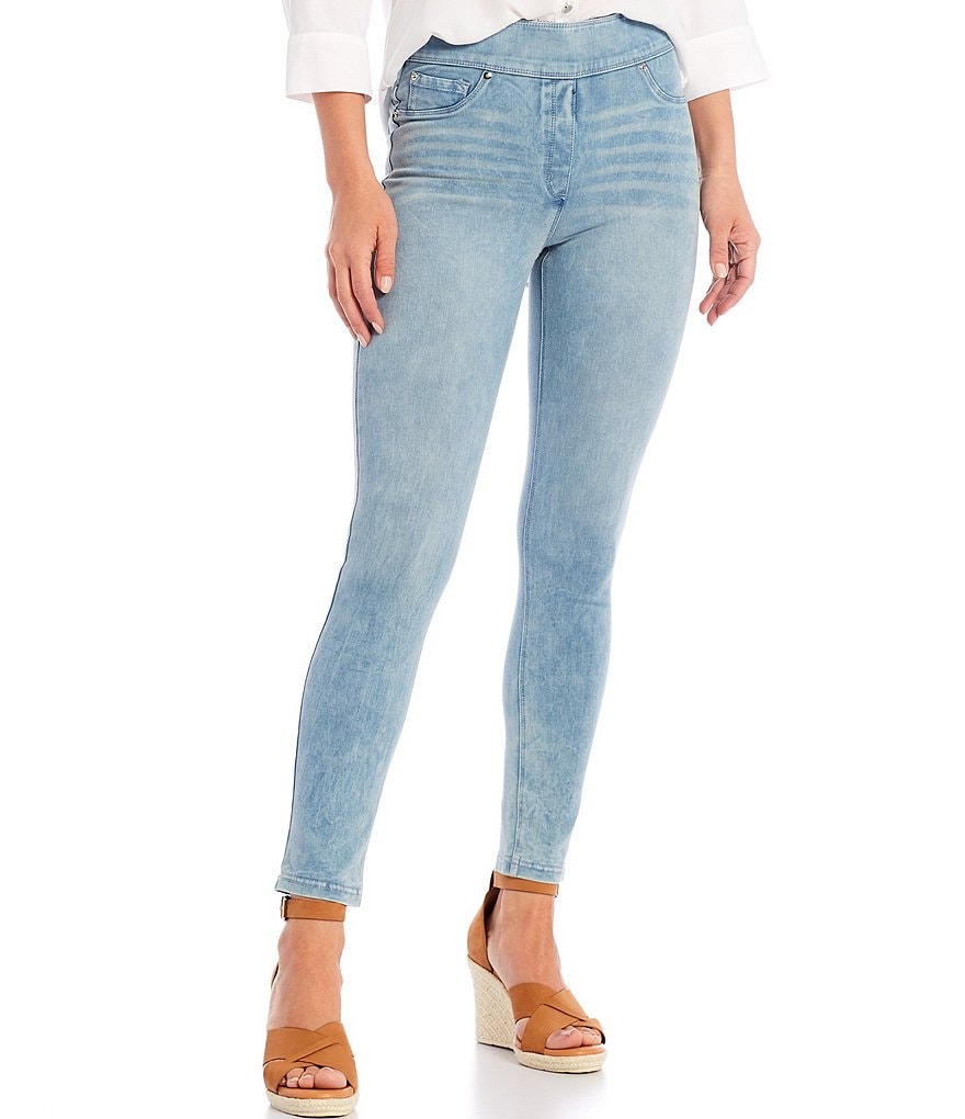 Slim Factor by Investments Classic Waist Denim Ankle Pants