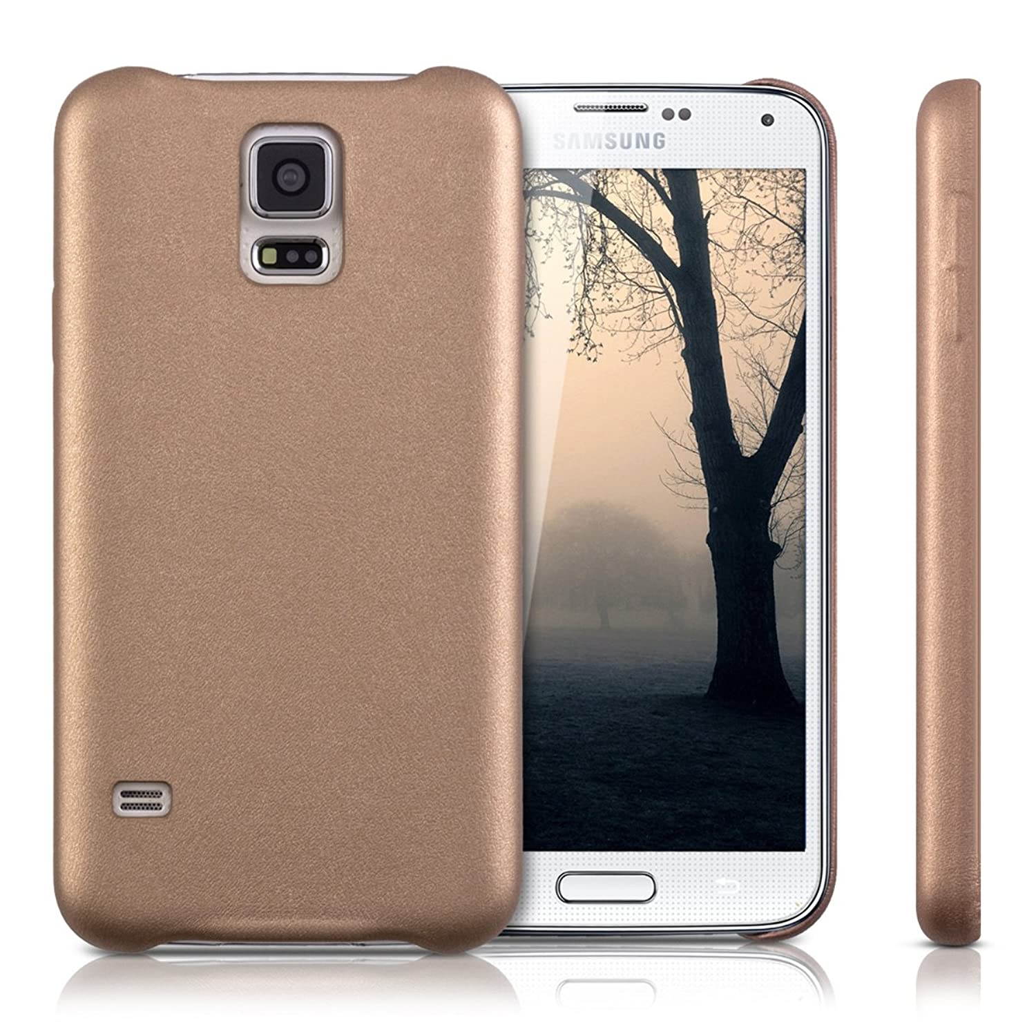 kwmobile Case Compatible with Samsung Galaxy S5 / S5 Neo - Soft Durable Shockproof PU Leather Smartphone Cover - Rose Gold