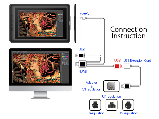 XP-Pen Artist15.6 15.6 Inch IPS Drawing Monitor Pen Display Graphics Digital Monitor with Battery-free Passive Stylus (8192 levels pressure)