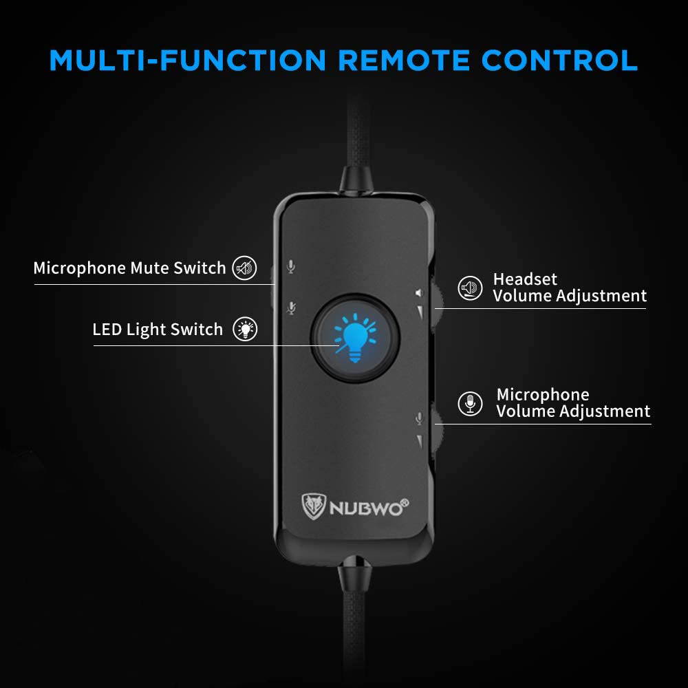 USB Gaming Headset with 7.1 Surround Sound Stereo, USB Headphones with Noise Canceling Mic & RGB Light, Compatible with PC, Laptop, Steam - Black