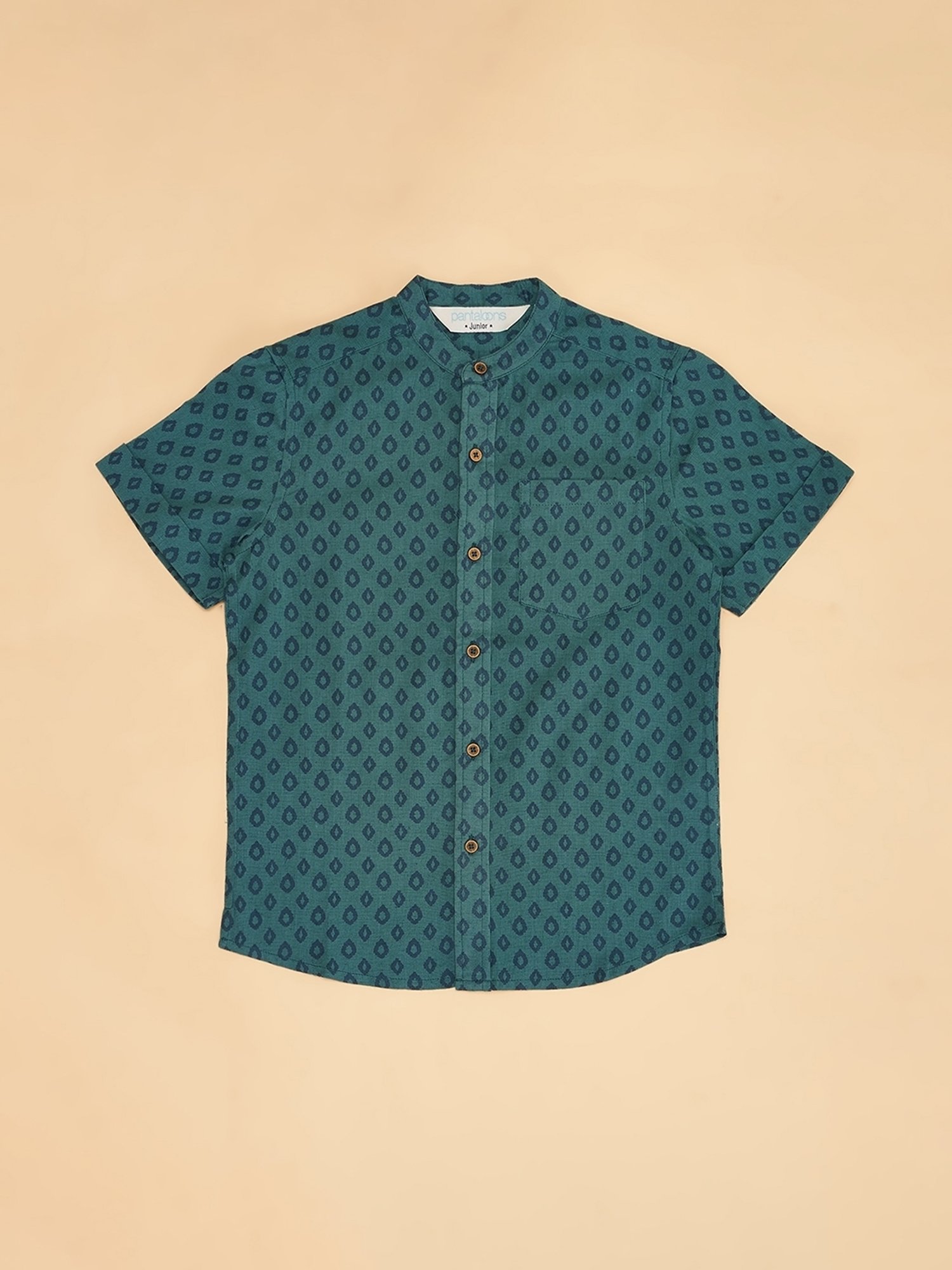 Indus Route by Pantaloons Boys Blue Print Shirt