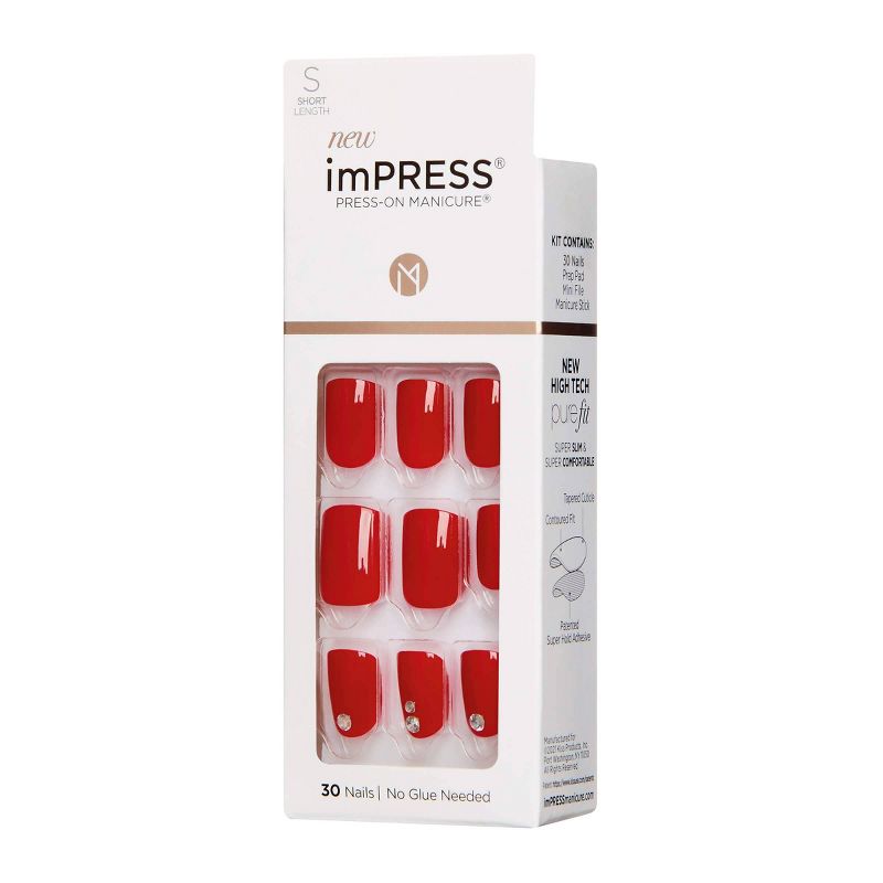 Kiss Gel Fantasy False Nails - Burgundy - 28ct