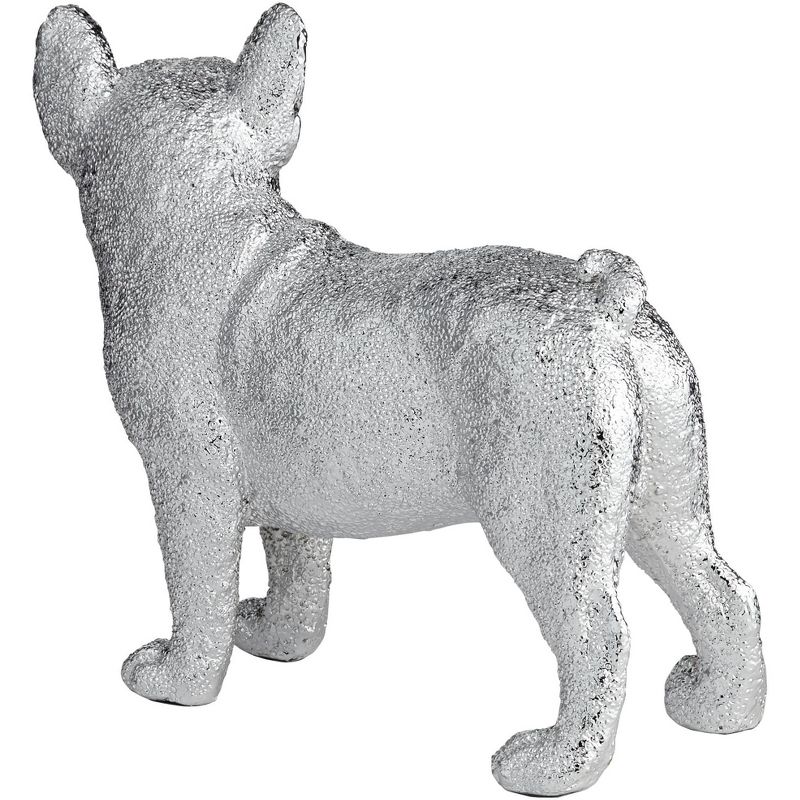 Studio 55D Rover 8" High Electroplated Silver Bulldog Sculpture