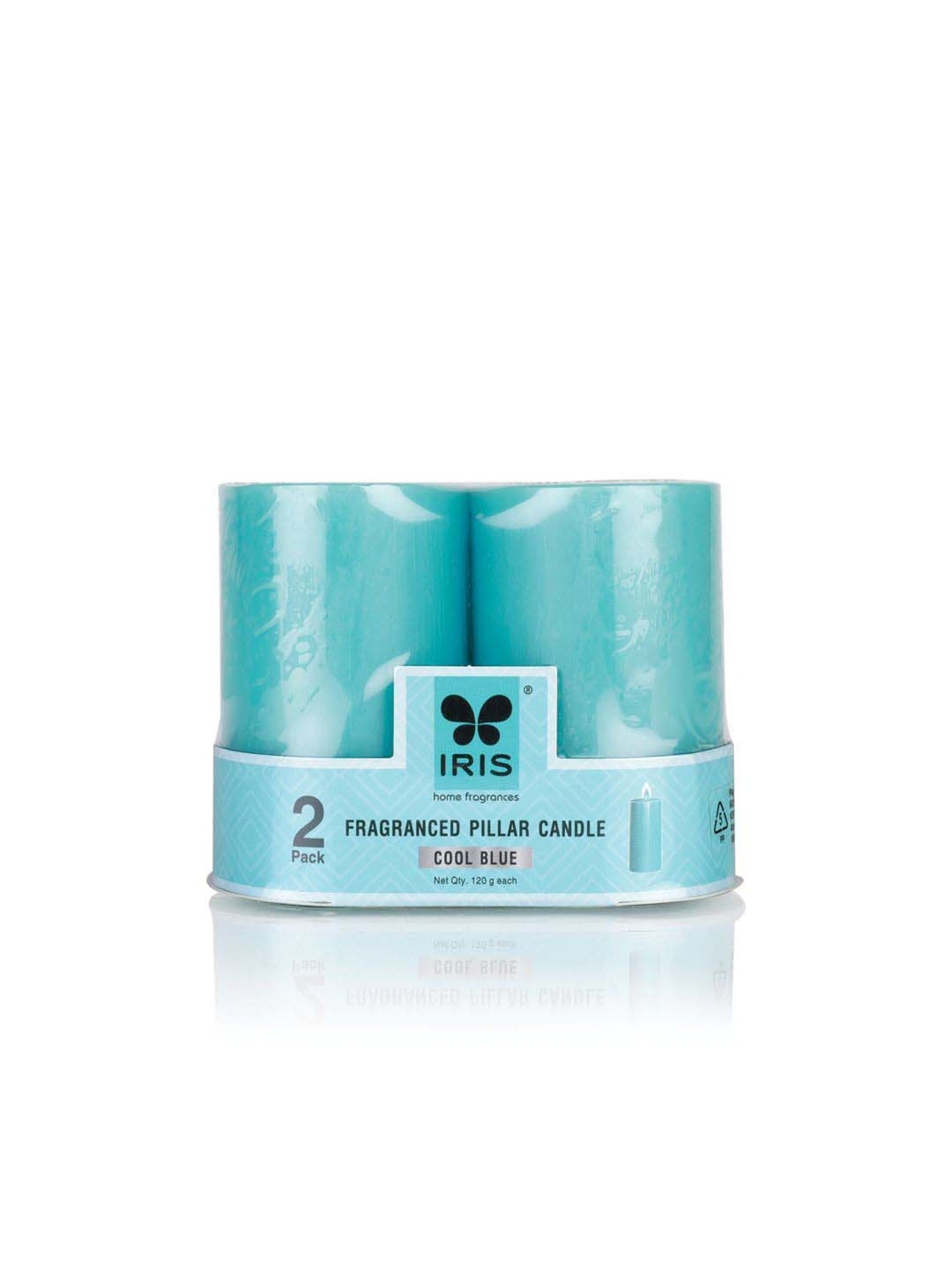 IRIS Blue Home Fragrances Cool Blue Fragrance Pillar Candles - Set of 2