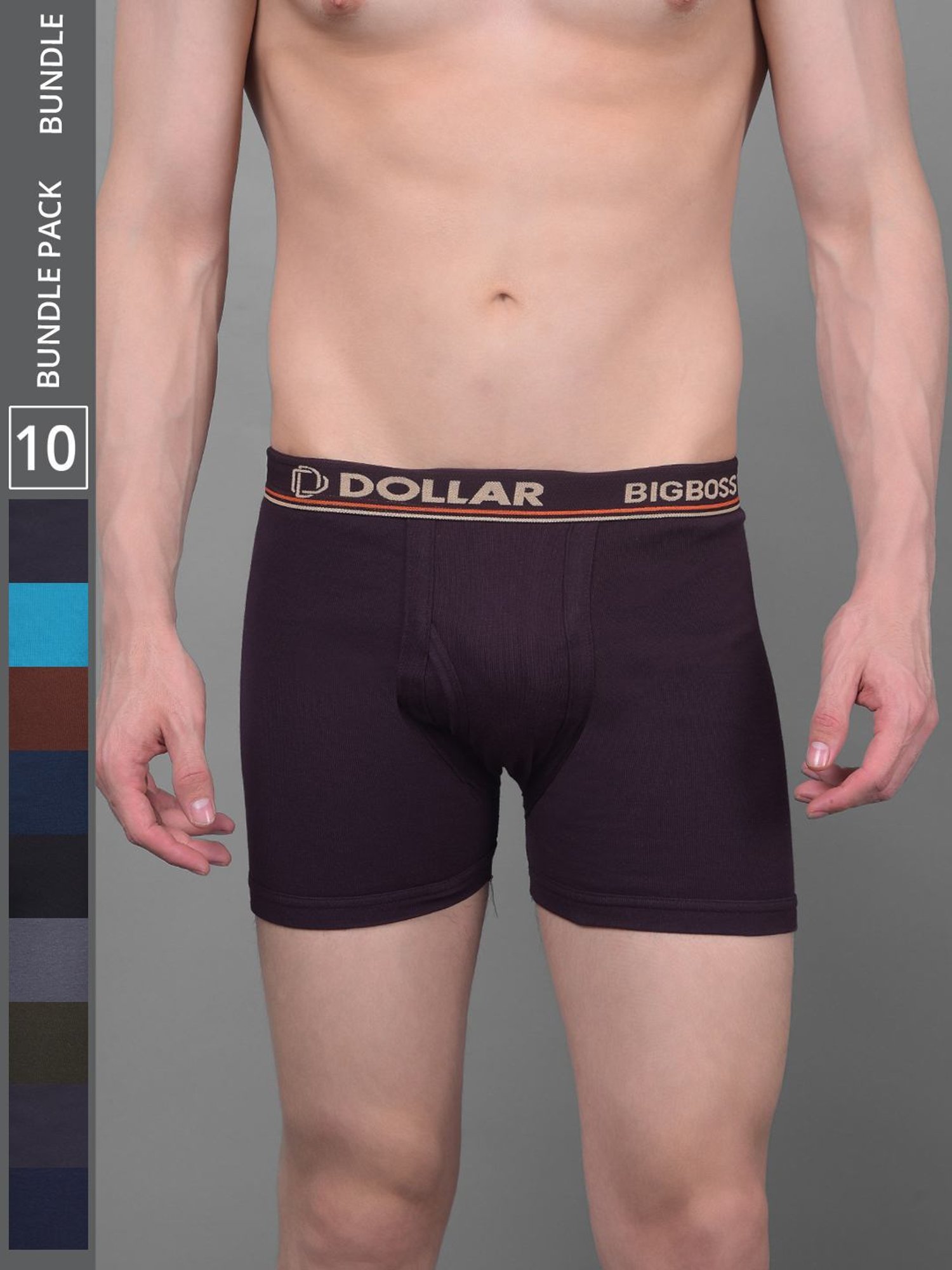 Dollar Bigboss Assorted Cotton Regular Fit Trunks - Pack Of 10