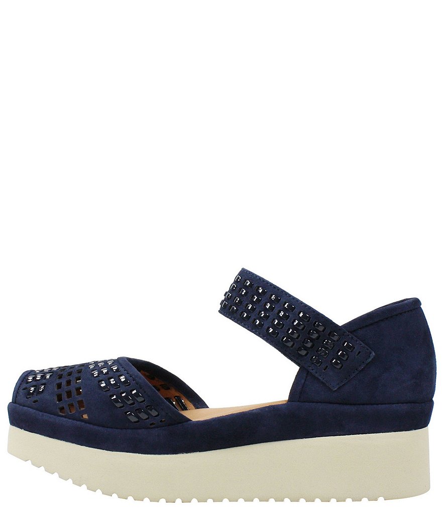 L'Amour Des Pieds Amalsinda Suede Patent Weave Platform Sandals