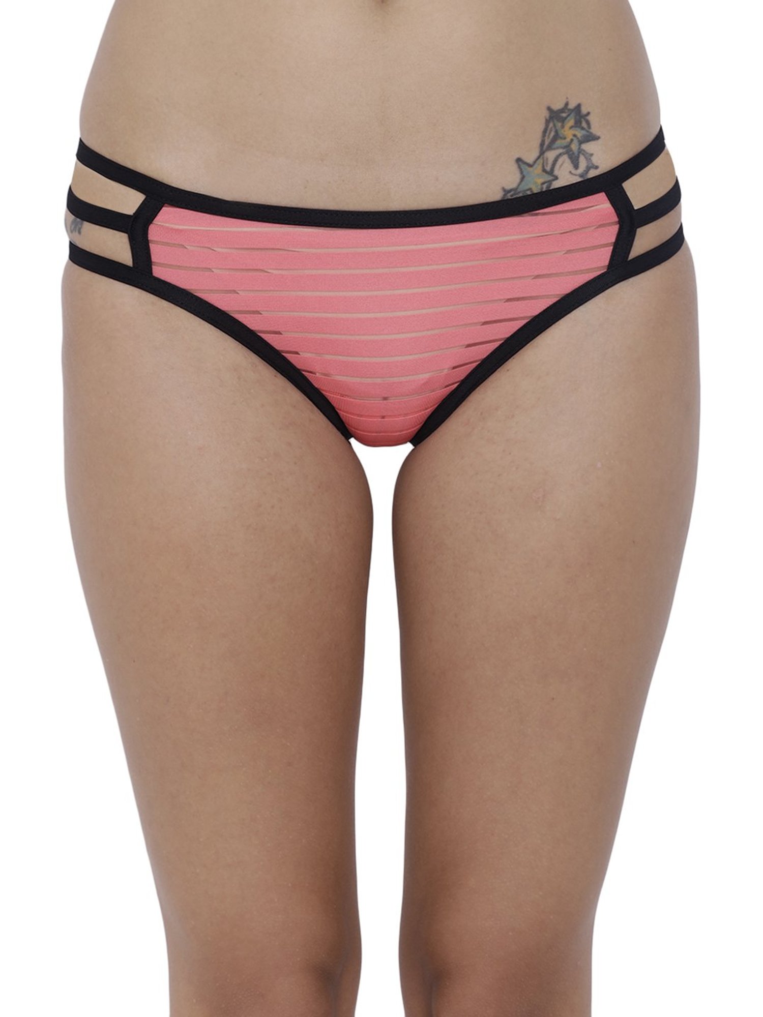 BASIICS by La Intimo Multicolor Striped Bikini Panty ( Pack Of 5 )