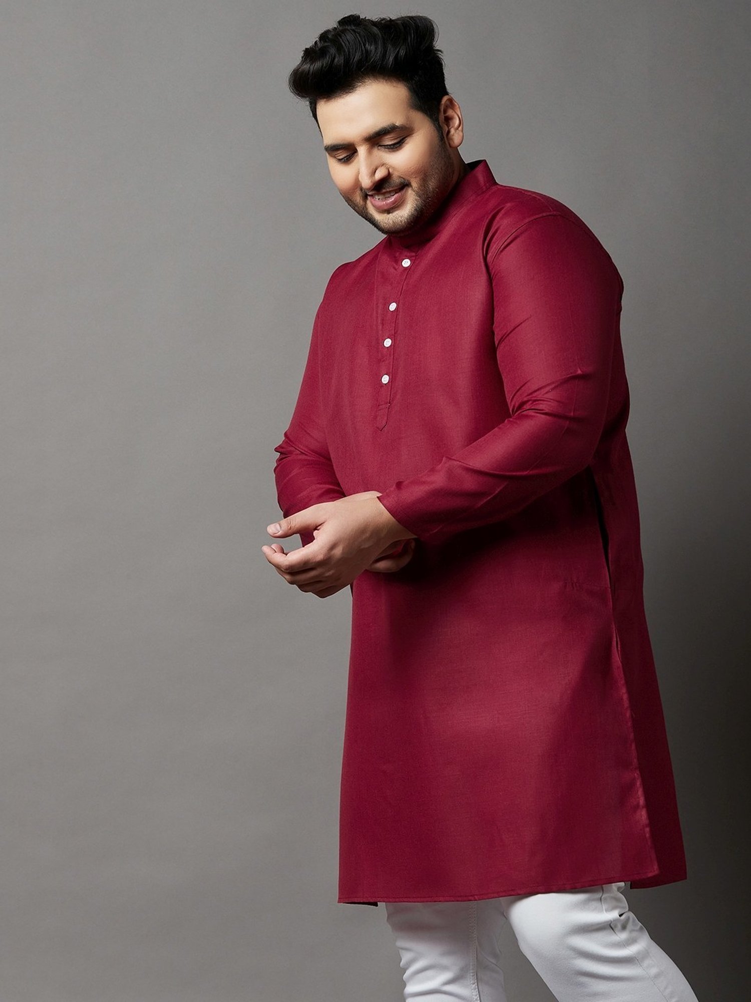 Bigbanana Maroon Regular Fit Kurta