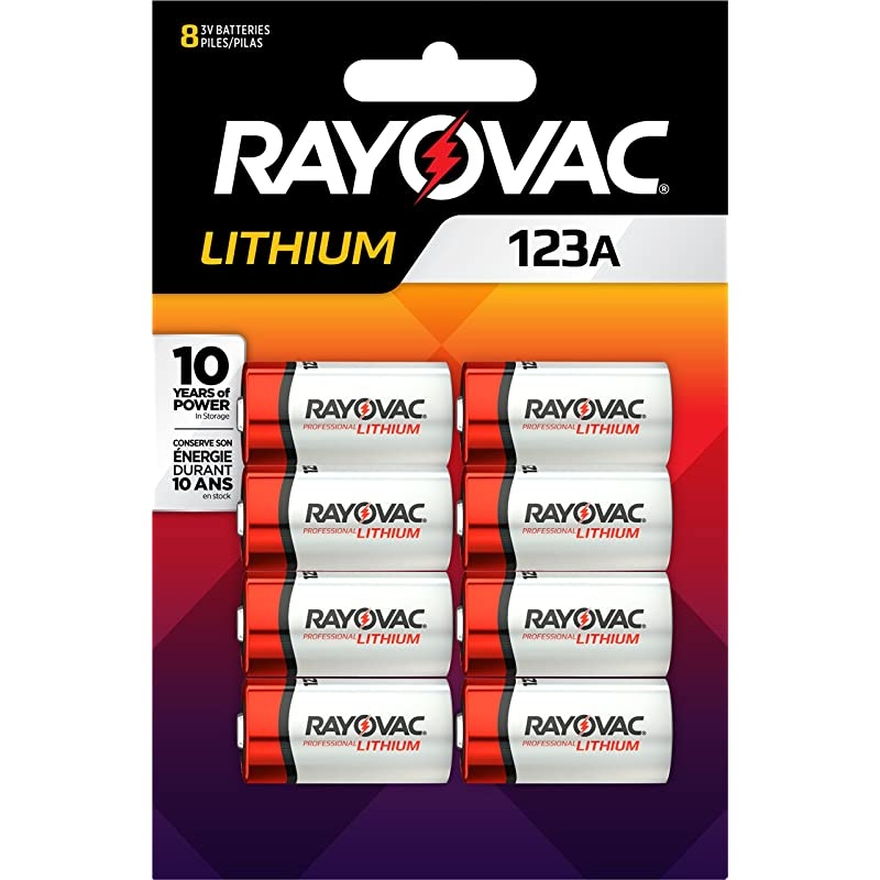 123A Lithium Batteries 3V Lithium Photo Batteries 8 Battery Count