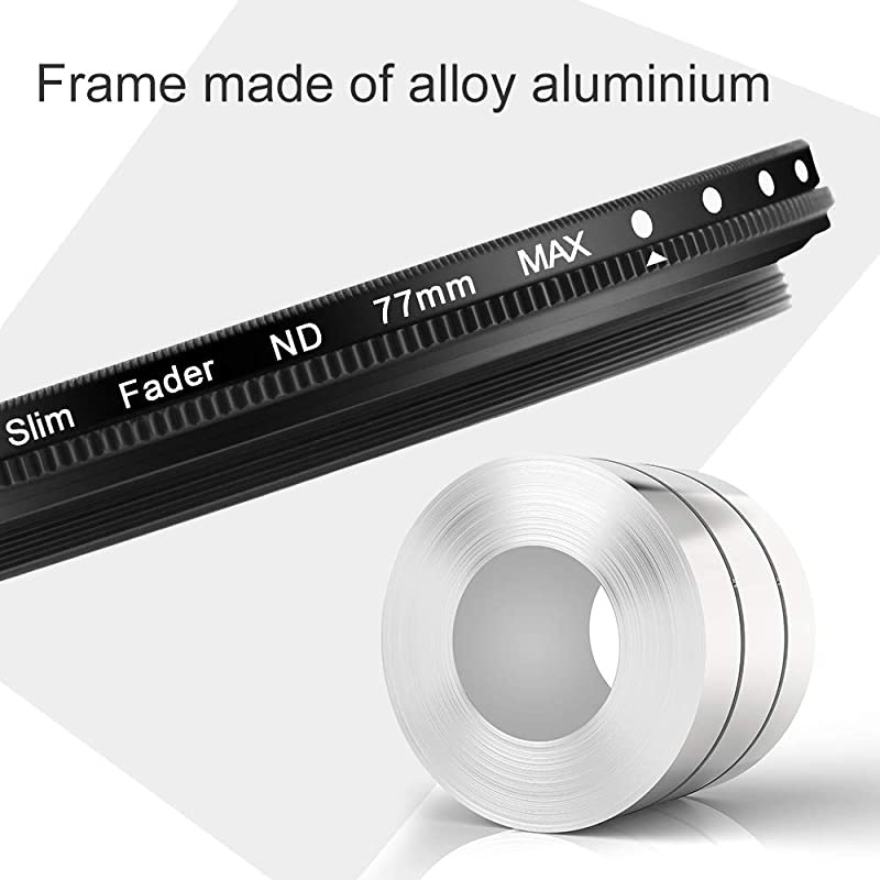 72mm ND Fader Variable Neutral Density Adjustable ND Filter ND2 to ND400 for Canon 7D 60D 70D 500D for Nikon D7000 D600 D300 D800 D7100 for Sony A77 NEX 5 DSLR Cameras + Lens Cleaning Cloth