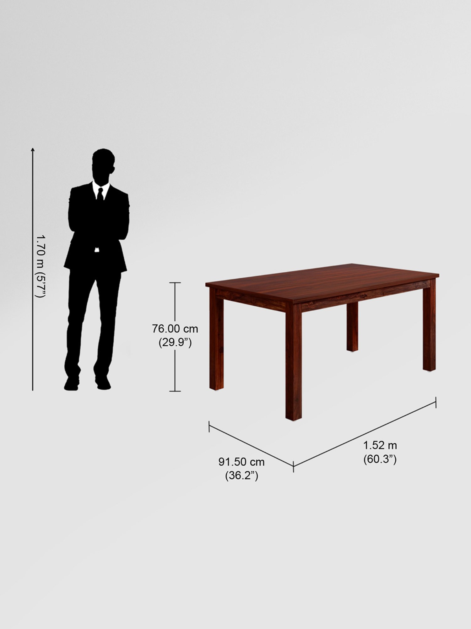 Godrej Interio Ingrid Brown MDF 6 Seater Rectangular Dining Table