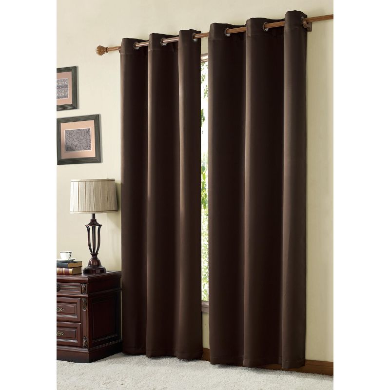 VCNY Home McKenzie Twill Blackout Grommet Curtain Panel - Chocolate Blackout Grommet Curtain Panel - 42" x 108"