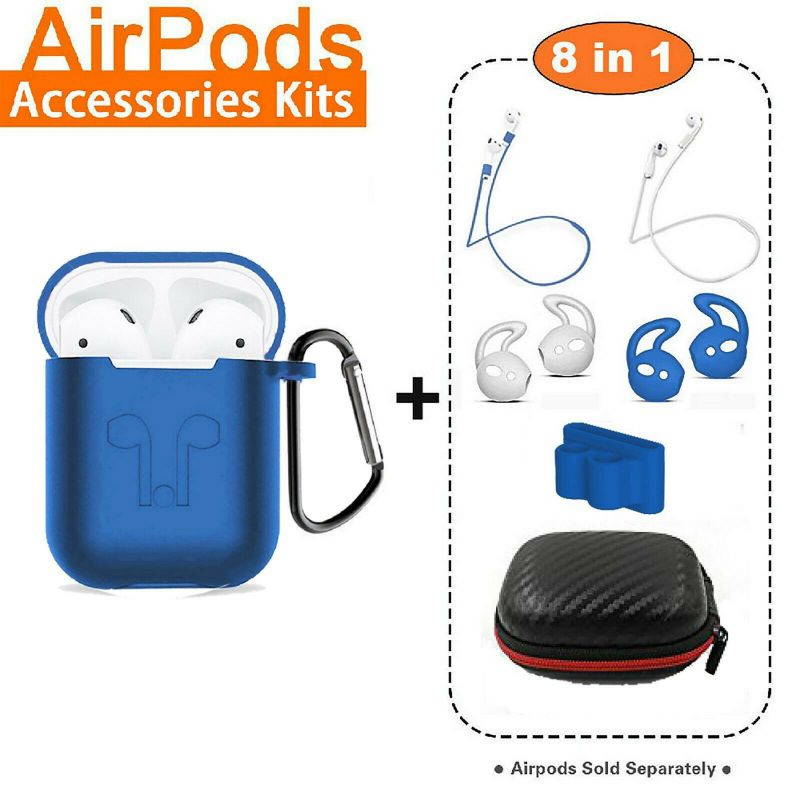 Strap Holder & Silicone Case Cover For Apple AirPod Air Pod Accessories AirPods