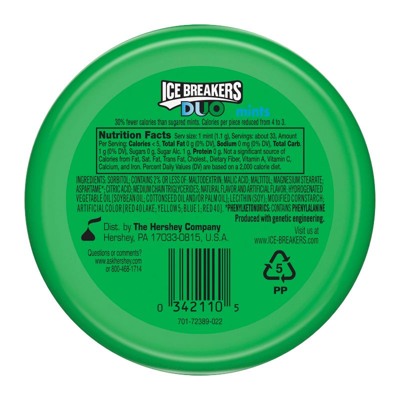 Ice Breakers Duo Watermelon Sugar Free Mint Candies - 1.3oz