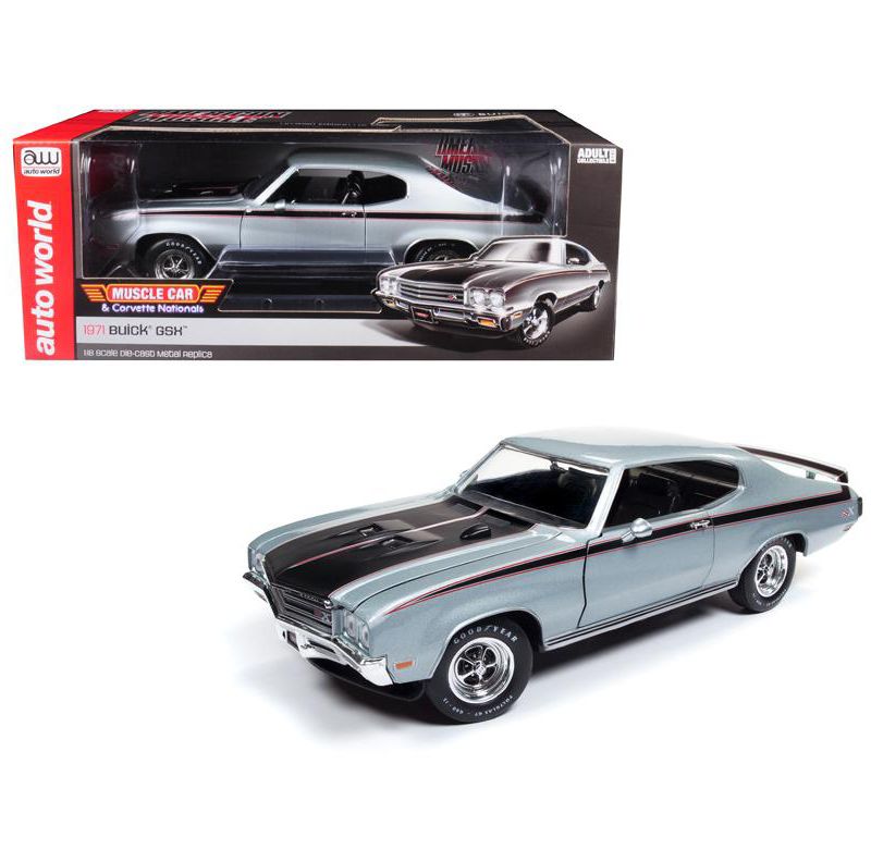 1971 Buick GSX "MCACN" Platinum Mist Metallic/ Silver Limited Edition to 1002 pieces 1/18 Diecast Model Car by Autoworld