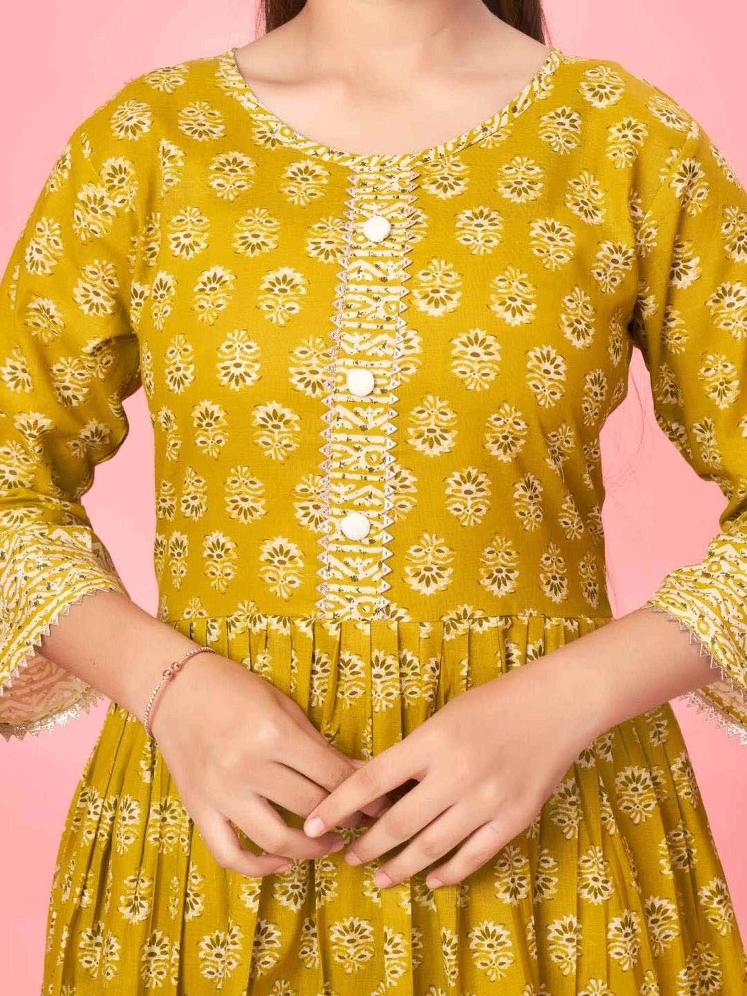 Peppermint Kids Navy Regular Fit Kurta Set