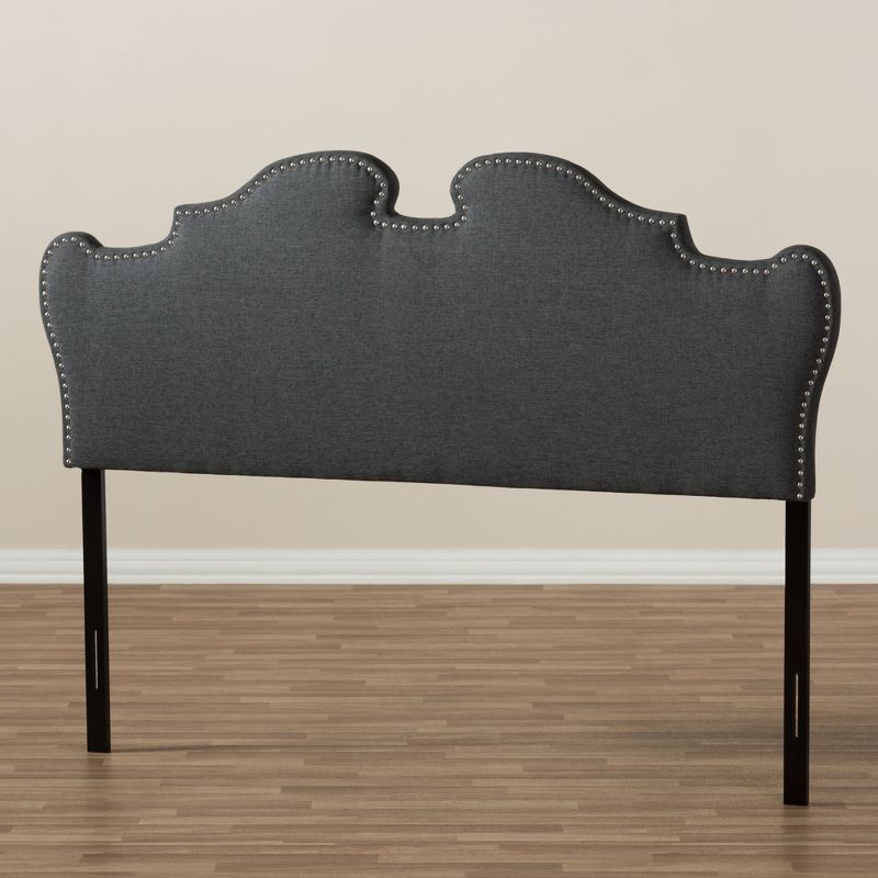 Dalton Modern and Contemporary Fabric Headboard Full Dark Gray - Baxton Studio