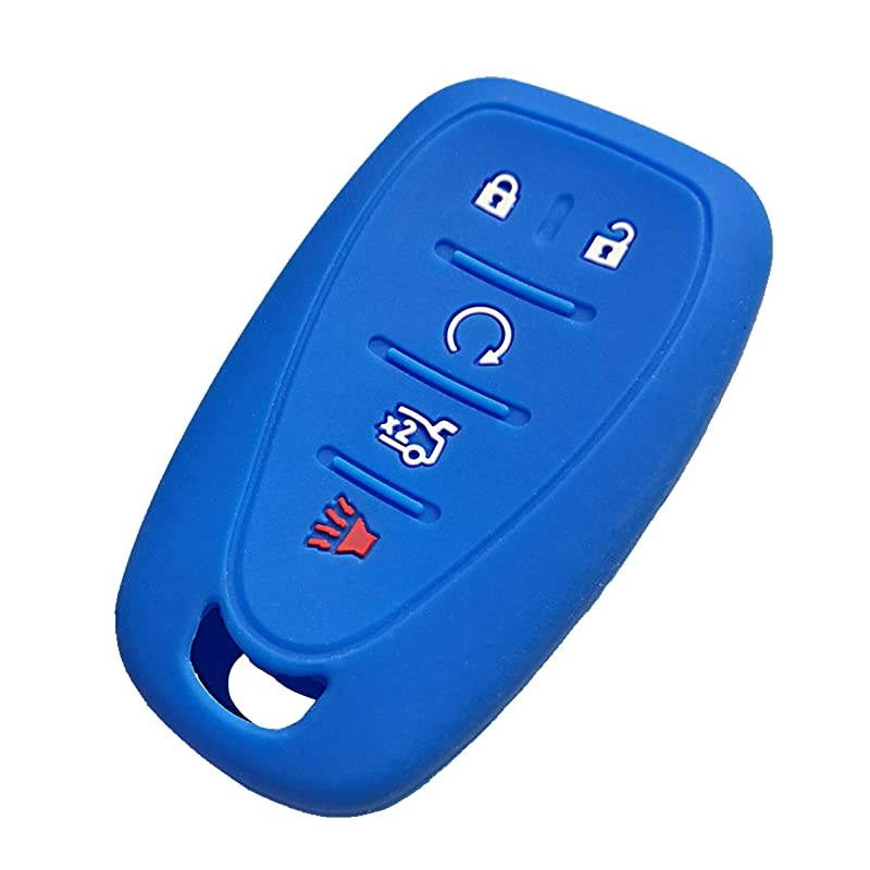 Qty2  Silicone 5Btn Smart Key Cover Fob Case Skin Remote Jacket Protector for Chevrolet 2017 2018 2019 Chevy Malibu Camaro Sonic Cruze Volt Equinox HYQ4EA