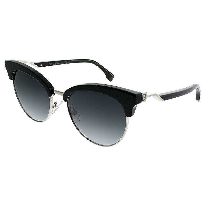 Fendi FF 0229 807 9O Womens Round Sunglasses Black 55mm