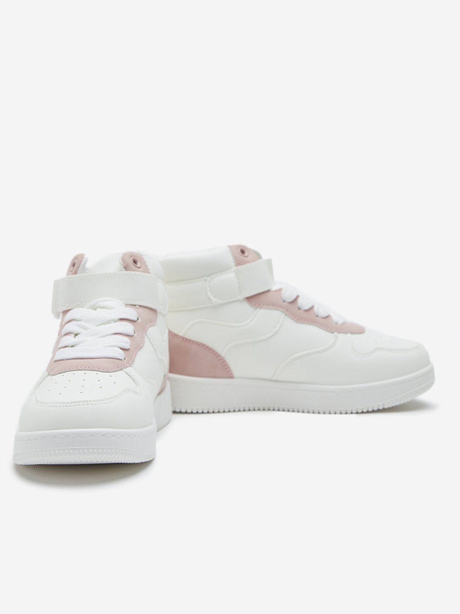 Yellow by Westside Light Pink Colour-Blocked Design High-Top Boots