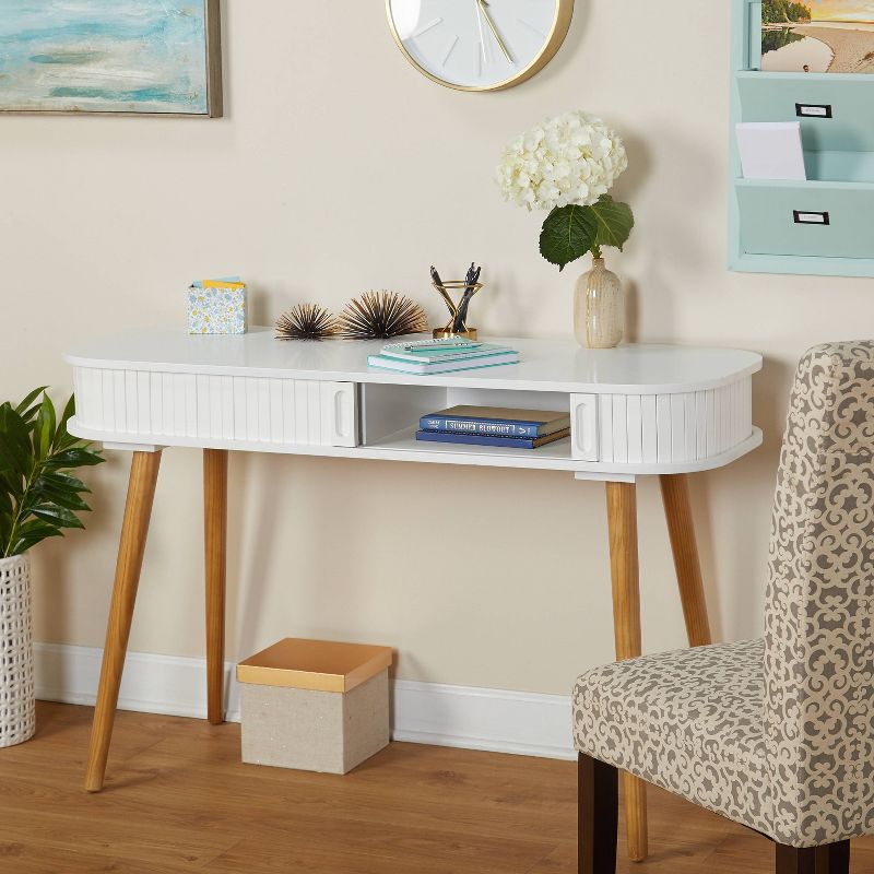Edie Desk - White/Walnut - Buylateral