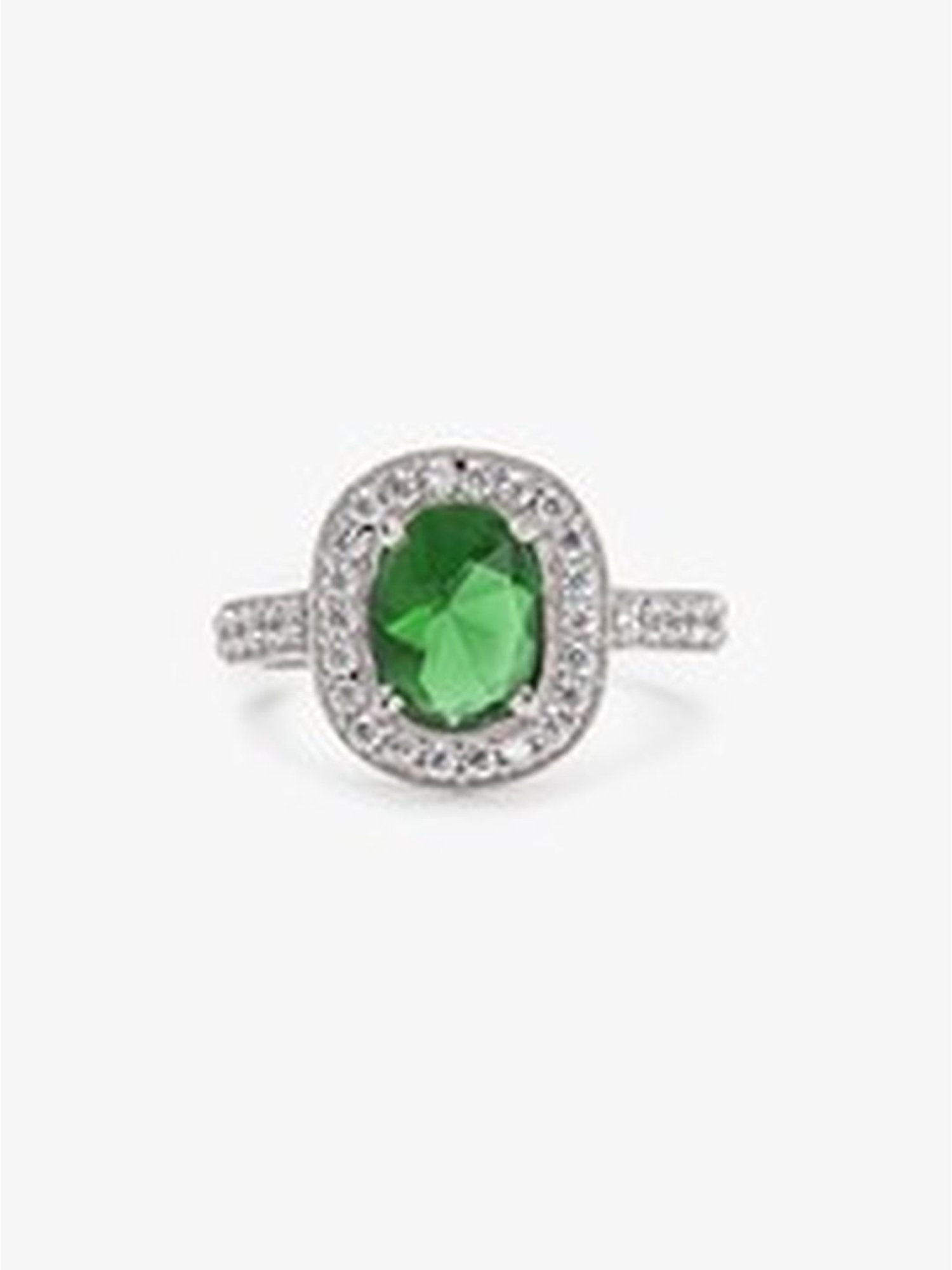 March by FableStreet 92.5 Sterling Silver Emerald Green Zircon Ring for Women