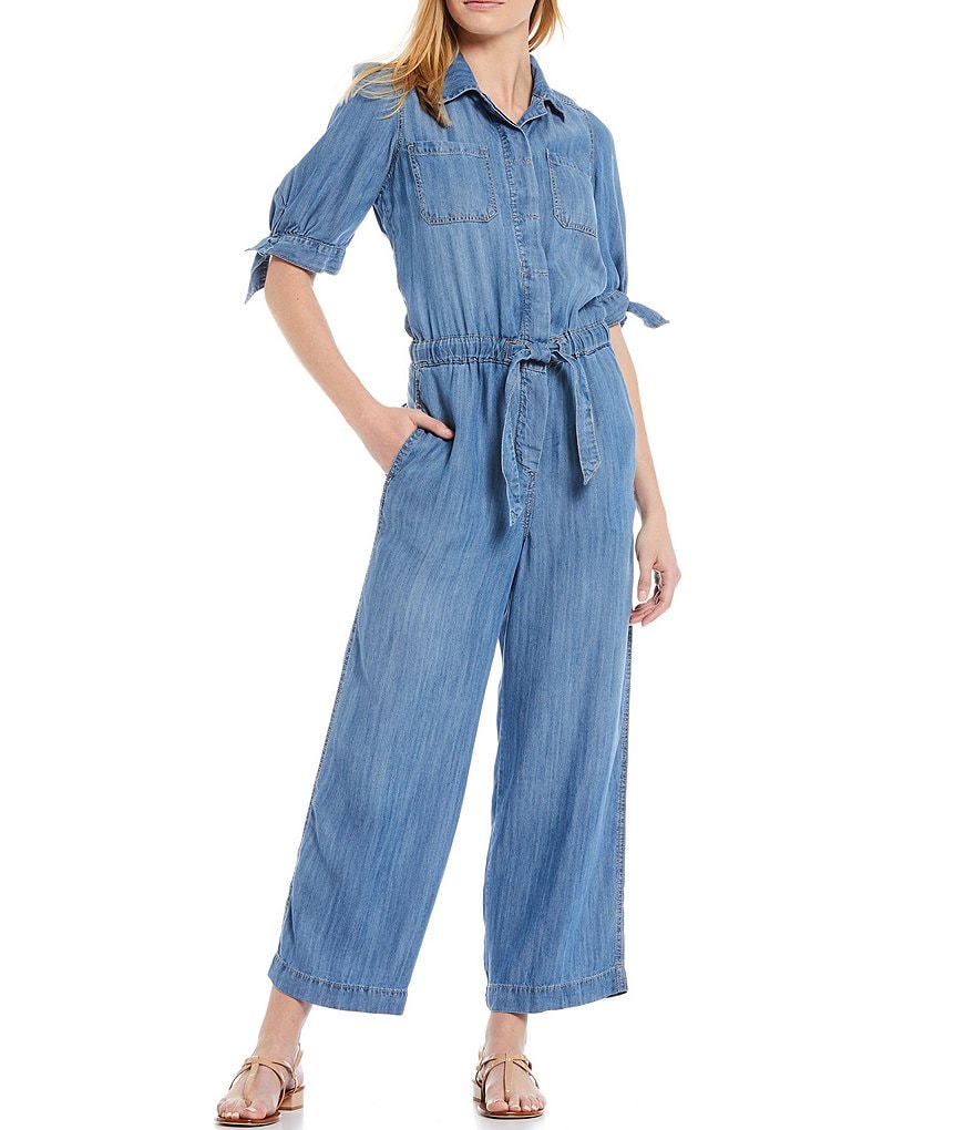 Tru Luxe Jeans Knot Sleeve Jumpsuit