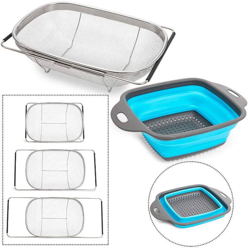 Norpro Stainless Steel Chinois Fine Mesh Soup Sauce Strainer Juicer with Stand and Rubberwood Pestle, Silver