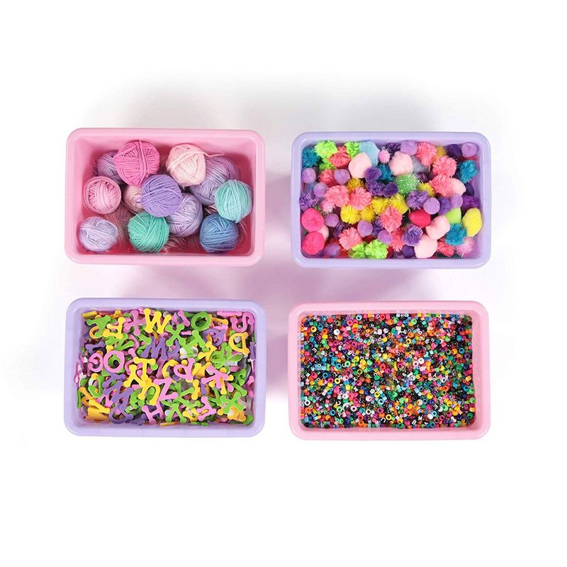 Tot Tutors SM098 Standard Plastic Storage Container Bins, Pink/Purple (Set of 8)