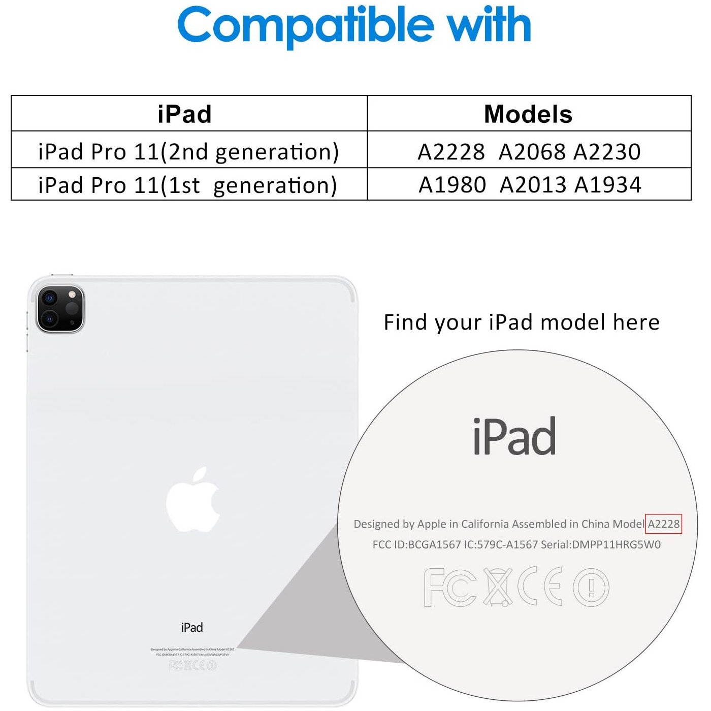 360 Degree Smart Rotating Leather Case for iPad Pro 11 inch (1st and 2nd Generation) - Black