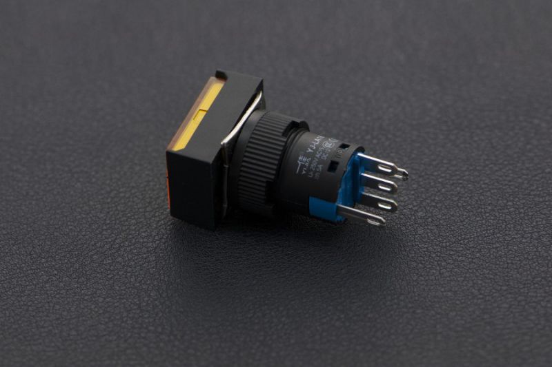 WWH-5pcs Self Locking Lamp Press Button -Yellow