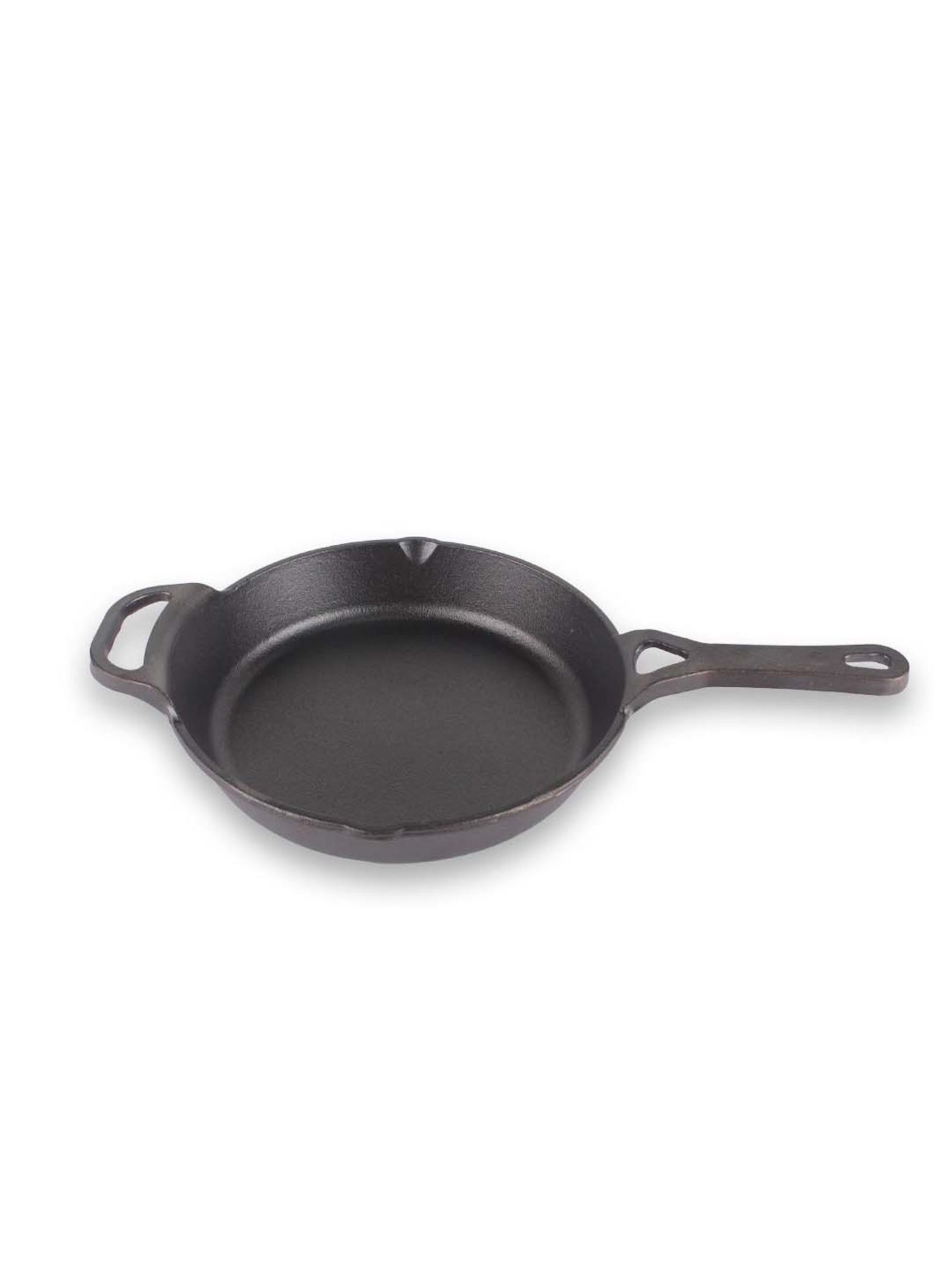 The Indus Valley Black Cast Iron 26.16 cm Induction Cooking & Deep Frying Pan With Long Handle